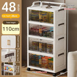 meuble rangement pliable blanc roulettes portes poignées dorées vêtements