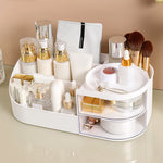 organisateur maquillage blanc rose minimaliste multifonctionnels compartments rangement cosmétiques officesupply