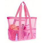Sac plage violet noir bleu clair vert rose maille respirante réutilisable moderne poignées