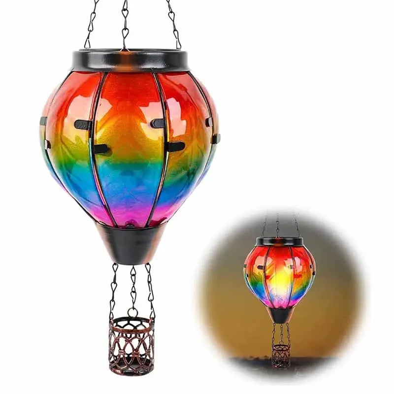 Lanterne multicolore ballon air chaud solaire LED feu clignotant anniversaire mariage événementextérieur