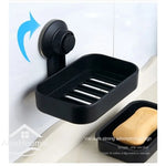 porte savon moderne plastique noir système succion salle bain