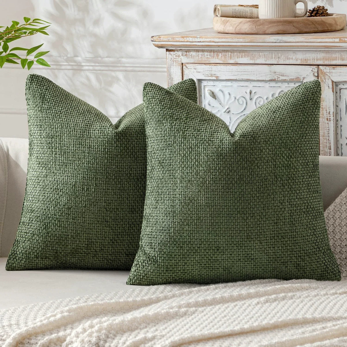 housses coussin décoratives polyester beige gris contemporaines simples maison neutres