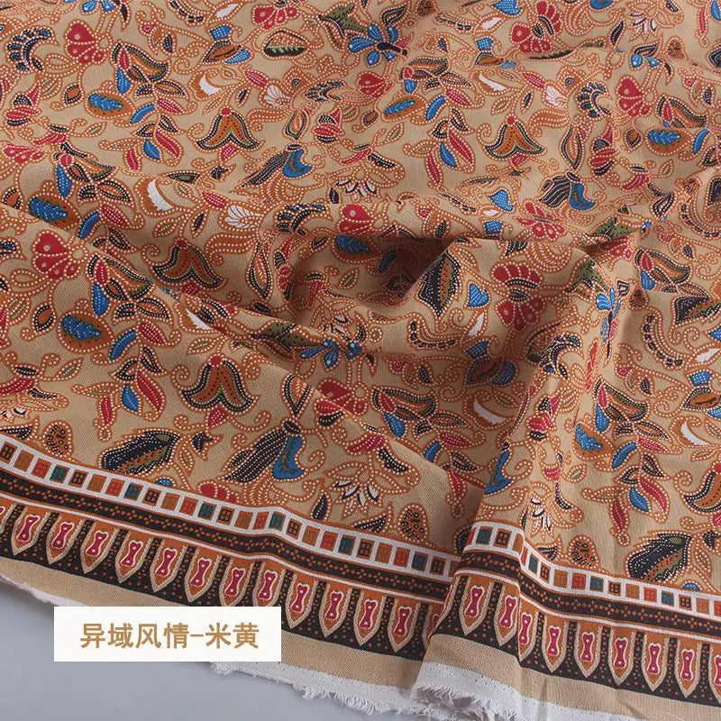 tissu coton lin motifs géométriques ethniques rouge bleu printemps automne hiver mariage fêtes traditionnel