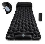matelas gonflable bleu marine texture gouttes d'eau moderne coussin intégré 190cm 60cm camping extérieur