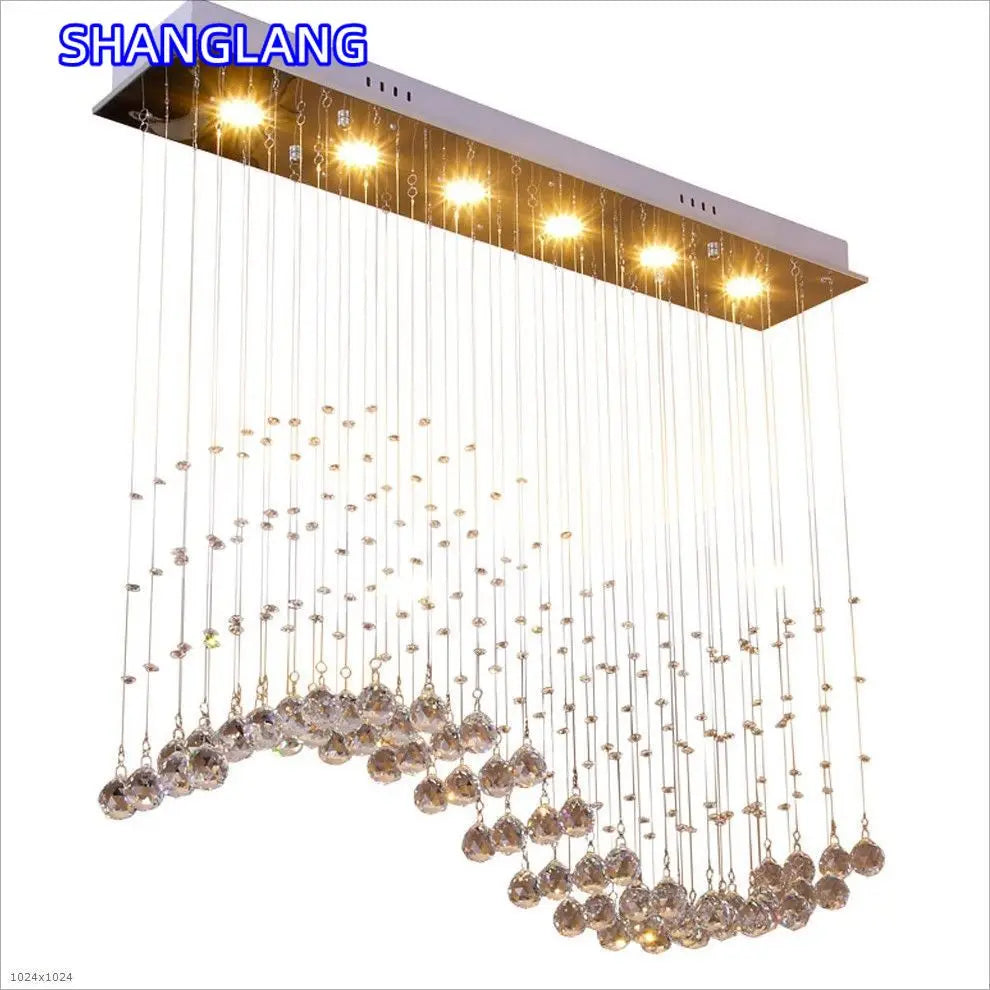 suspension lumineuse moderne cristal transparentes chaînes argentées salle bain élégante 90 260V