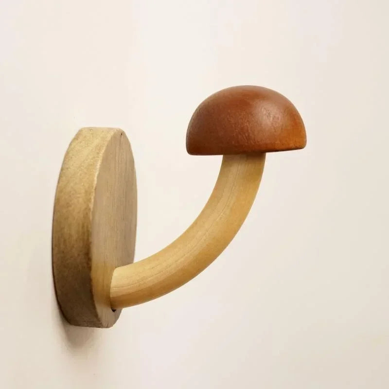 porte clothes champignon bois naturel adhésif moderne minimaliste vert rougeversible cuisine chambre 85mm