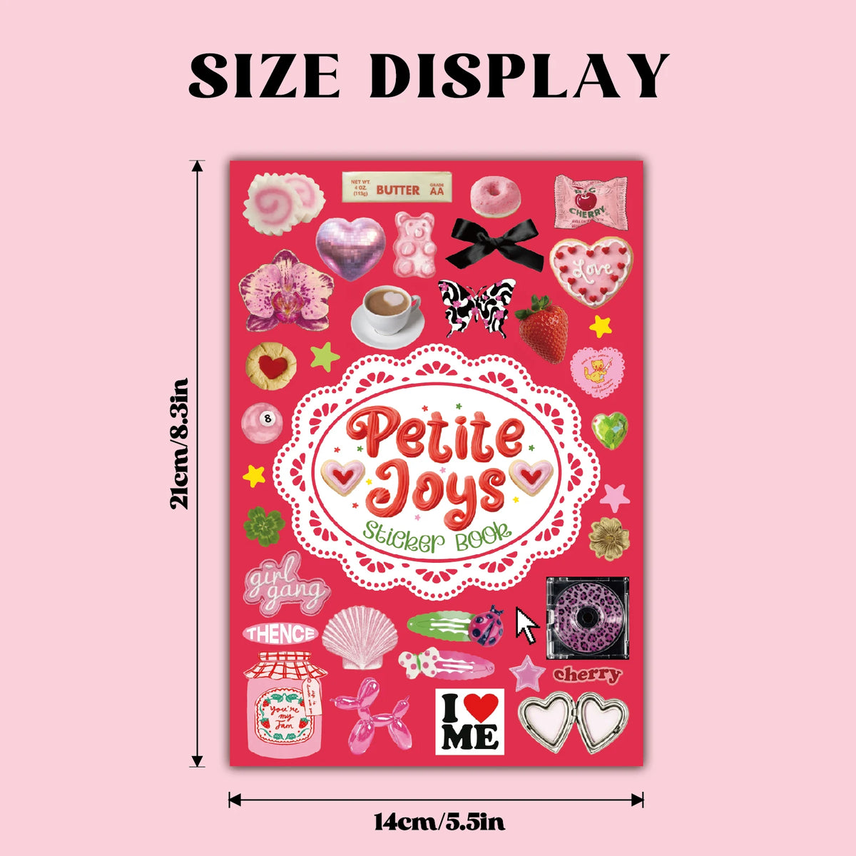 sticker book food stickers heart shapes creative adhesive paper multicolor festive decorations crafting gifts