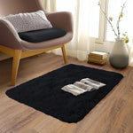tapis noir peluche épaisse moderne résistant décoloration usage intérieur extérieur doux confortable sans peluches