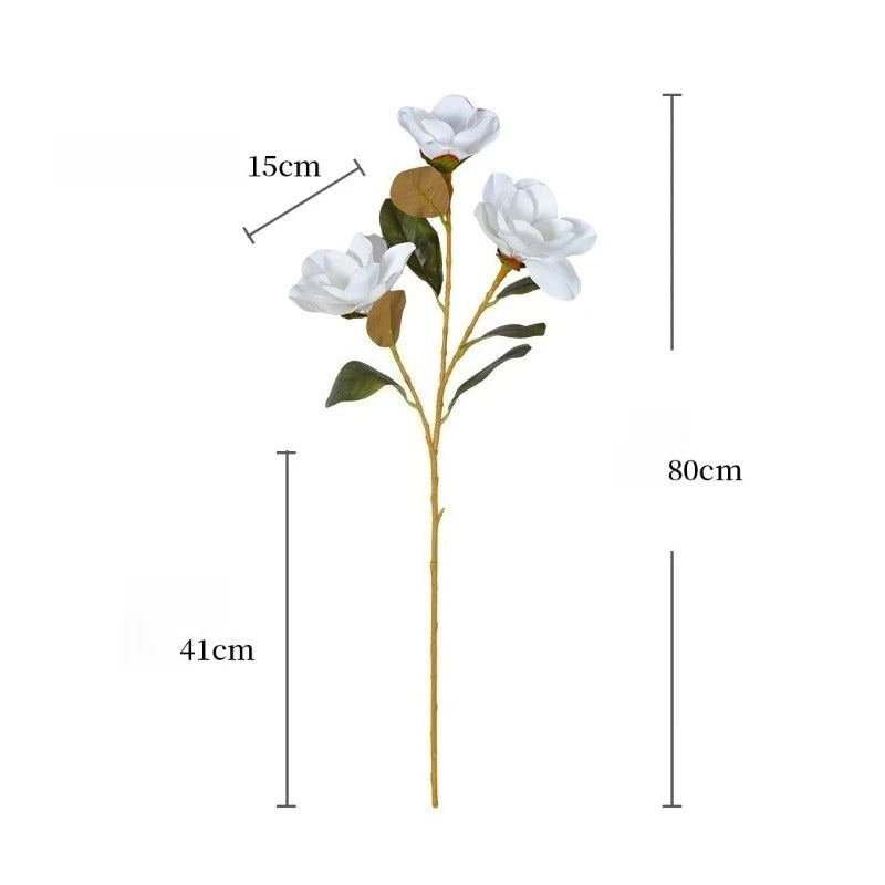 décoration intérieure bouquet magnolia blanc rose violet naturel moderne 80cm