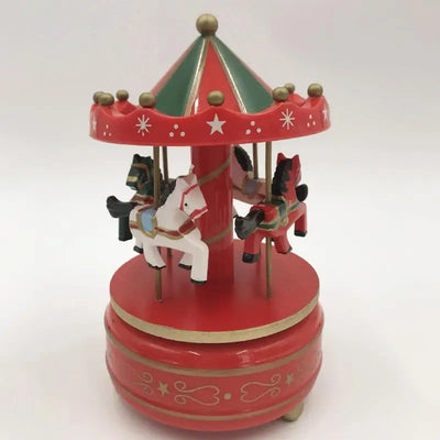 Carrousel musical de Noël en bois et ABS avec animaux décoratifs