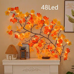 décoration murale guirlande lumineuse feuilles érable fleurs branches flexibles led