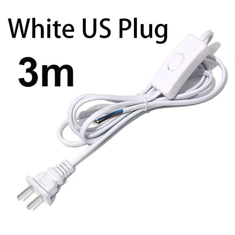 câble électrique interrupteur noir blanc moderne 1m 1.8m 3m 5m vde safe