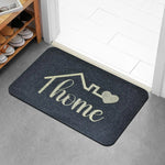tapis d'entrée gris moderne antidérapant imperméable lettres stylisées coeur doré 60x40cm salon bain