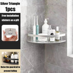 étagère salle bain moderne blanche adhésive rangement perforée aluminium unique