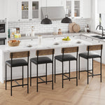 tabourets bar hauts bois imitation marbre modernes industriel pièces noir marron