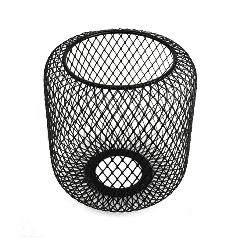 abat jour moderne noir maille métallique opacité suspension tringle vintage lampe table veilleuse