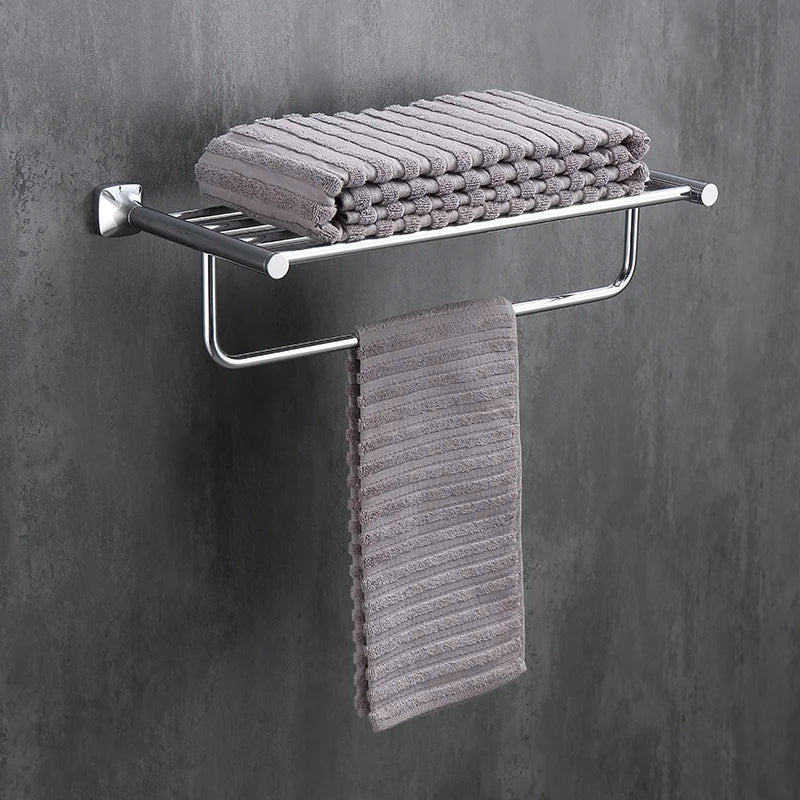 ensemble accessoires salle bain chrome porte serviette savon dentifrice gobelet mural métal