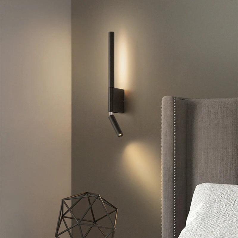 lampe murale moderne réglable 330 degrés led noir blanc chambre entrée étude