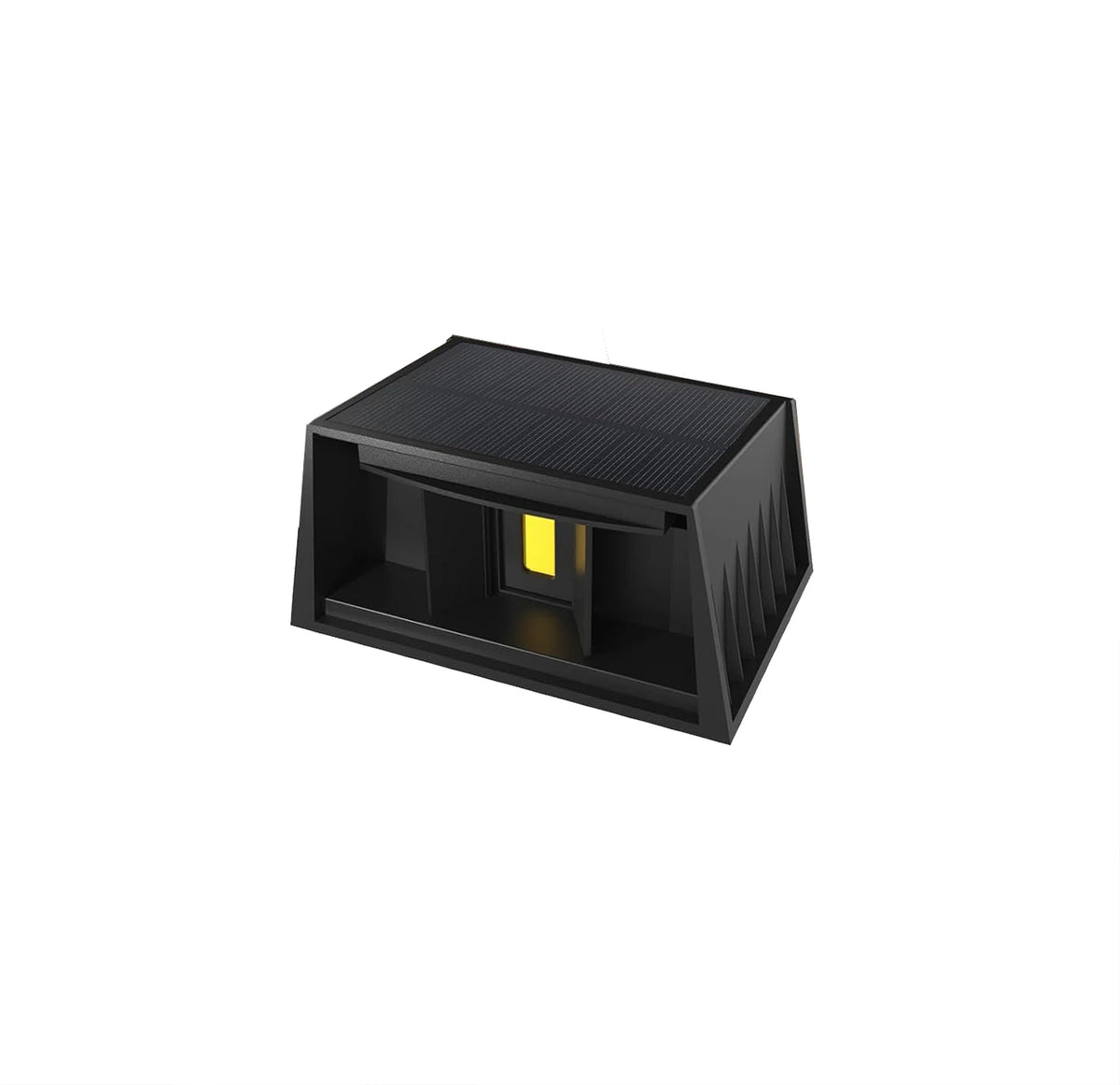 applique murale led solaire noire contemporaine ip65 grille ventilation