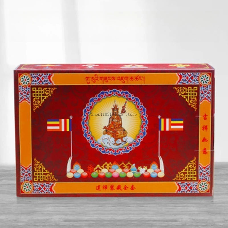 statues bouddha complète kit rituel instructions poudre sacrée rouleaux prières traditionnellements décoratives