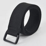 ceinture tissu épais couleur marron noir simple moderne boucle noire adultes unisexe orage vert