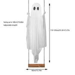 fantôme suspendu blanc halloween texture ondulée fixations classiqueHaunted Swing Adjustable White Classic Halloween Decoration
