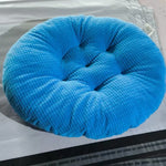 coussin chaise rond velours côtelé rose doux assise sol tabouret