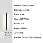 lampe murale led contemporaine noire ip67 gradation 10 100 étanche fixation