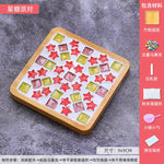 coasters mosaïque multicolores créatifs artisanal diy bambou transparents opaques