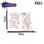 sticker mural arbre fleur cerisier rose oiseaux feuilles naturel chambre salon kitchen