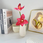 décoration mariage orchidées artificielles soie rouge blanc jaune moderne intérieur anniversaire baby shower