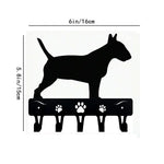 porte clefs mural noir silhouette chien pattes moderne decoration maison objet decoratif