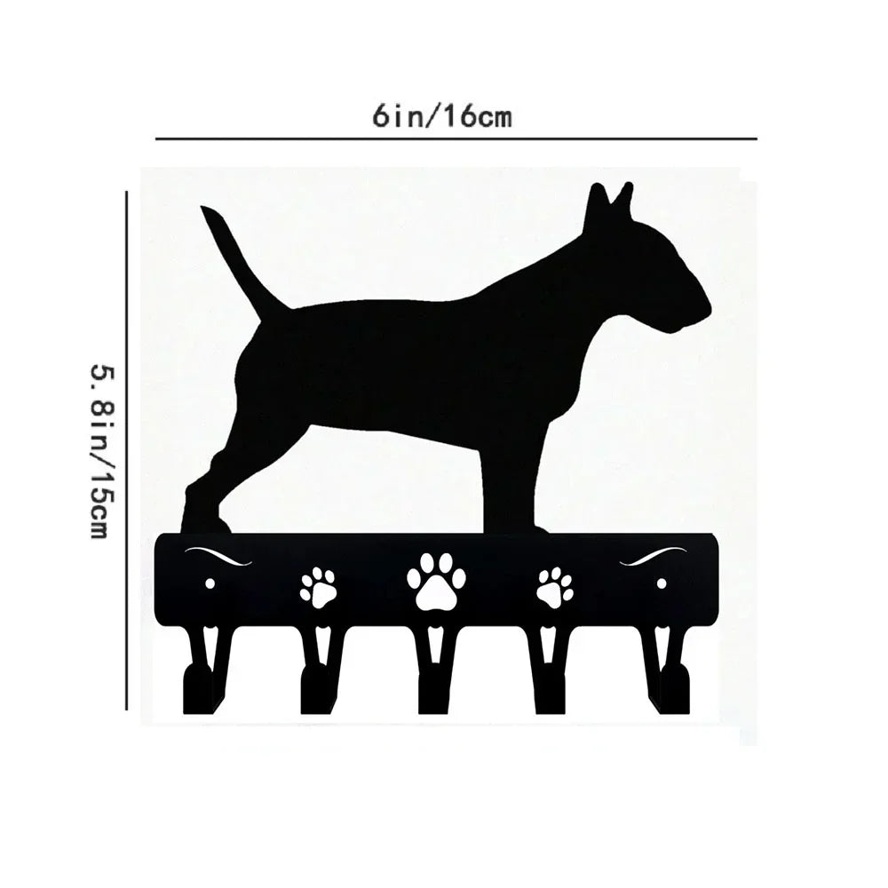 porte clefs mural noir silhouette chien pattes moderne decoration maison objet decoratif