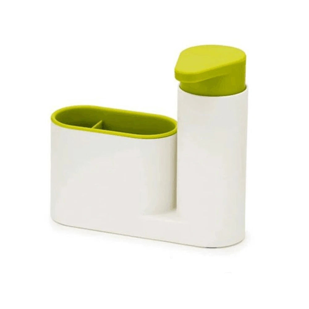récipient moderne savon shampoing brosse éponge cuisine salle bains blanc vert bleu plastique minimaliste