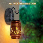 lanterne solaire bronze oiseaux volants ampoules led interrupteur on off énergie solaire résistante intempéries