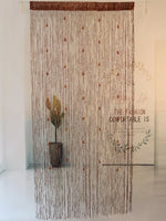 rideau franges marron semi transparent motifs ethnique maison