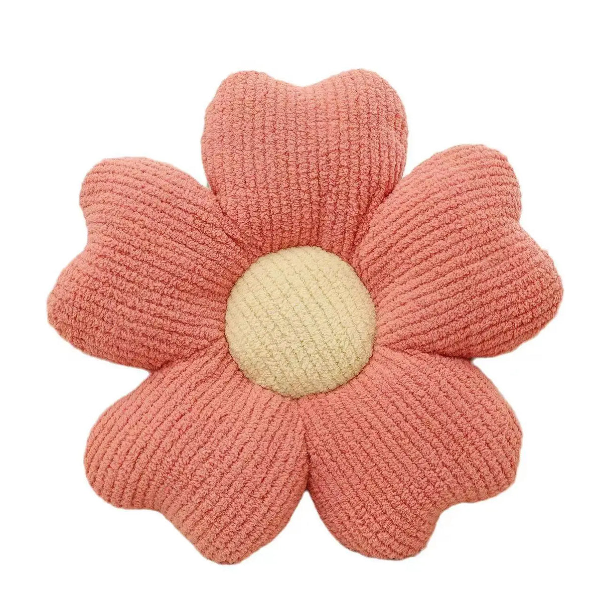 coussin décoratif fleurs relief polyester moderne orange vert rose beige marronclair