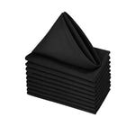 serviettes table polyester 40x40cm blanc noir unies réutilisables lavables anneau métallique durable classique