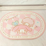 tapis sol salle bain dessin animé sanrio rose blanc imperméable antidérapant rapide