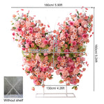 Décoration murale arche fleurs variées romantique violet rose blanc bleuclair vert extérieure