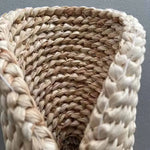 lampe murale tressée bois beige rustique éclairage quotidien led moderne fixée mur