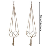 support plante suspendue macramé boho pots colorés decoration murale jardinière