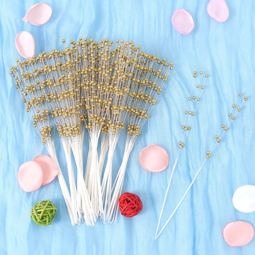 Bouquets artificiels dorées tiges rattan décoration mariage noël 20cm decorative flowers