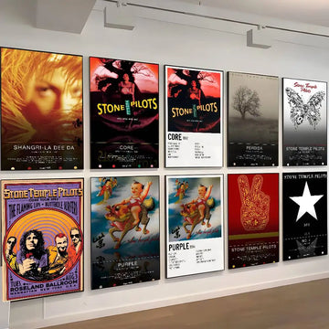 affiches rock posters graphiques encadrés couleurs noires blanches rouges vintage moderneintérieur