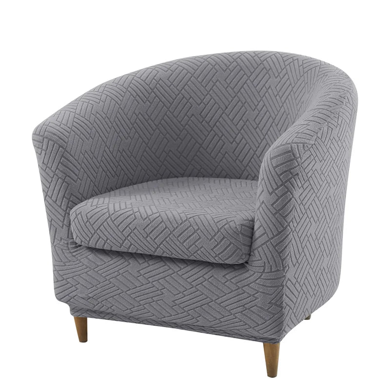 Fauteuil moderne couverture gris rayures adhésif lavable machine protection intérieur extérieur restaurant bar sofa