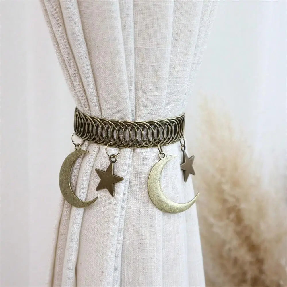 bracelet vintage boho lune étoiles anneaux bronze opalescent artisanal unique quà mode accessoris