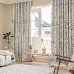 rideau moderne polyester crème noir motif linéaire salon opacité élevée minimaliste