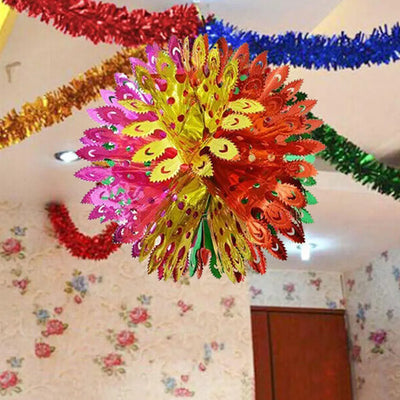 Guirlande feuilles aluminium saphir profond décoration Noël