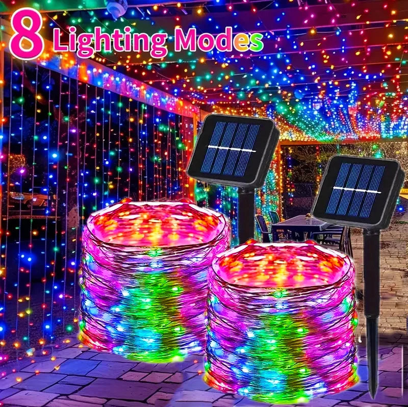 guirlande lumineuse solaire extérieure multicolore modes festifs blanc moderne noël jardin led