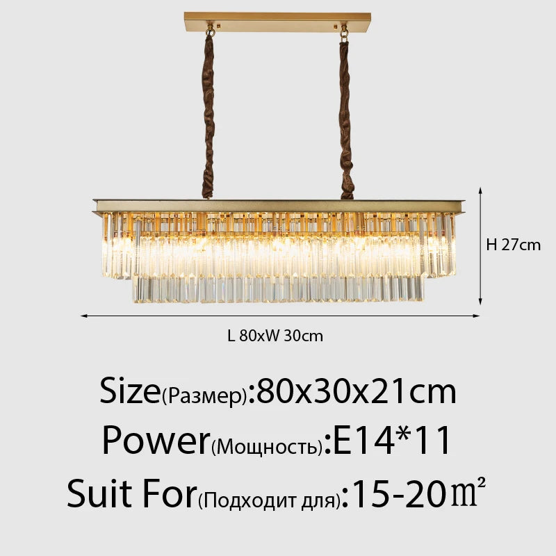 suspension lumineuse moderne cristaux noir doré led élégante tringle chambre salon